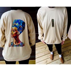 The Normal Brand Cream Crewneck Sweater with Colorful Graphic